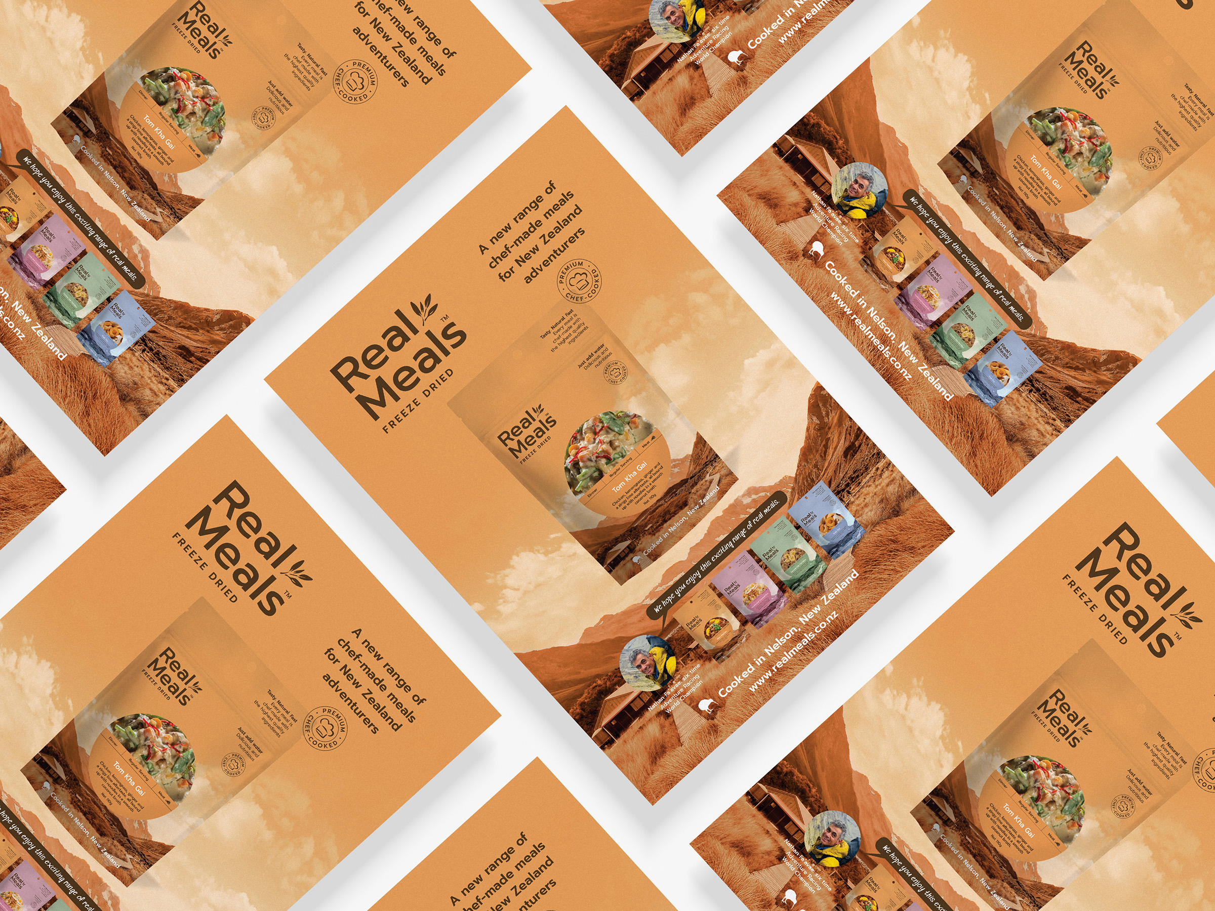 REAL MEALS- grid of packs.